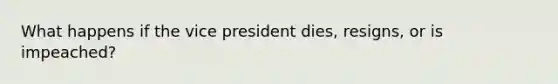 What happens if the vice president dies, resigns, or is impeached?