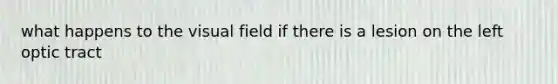 what happens to the visual field if there is a lesion on the left optic tract