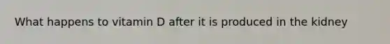 What happens to vitamin D after it is produced in the kidney