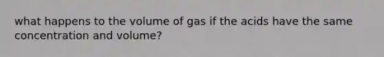 what happens to the volume of gas if the acids have the same concentration and volume?