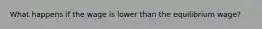 What happens if the wage is lower than the equilibrium wage?