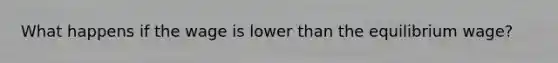What happens if the wage is lower than the equilibrium wage?