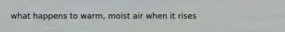 what happens to warm, moist air when it rises