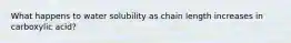 What happens to water solubility as chain length increases in carboxylic acid?