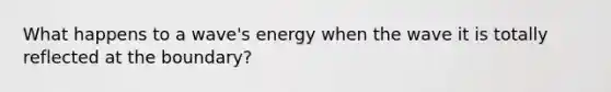 What happens to a wave's energy when the wave it is totally reflected at the boundary?