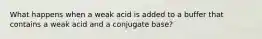 What happens when a weak acid is added to a buffer that contains a weak acid and a conjugate base?