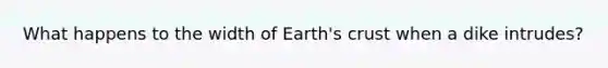 What happens to the width of Earth's crust when a dike intrudes?