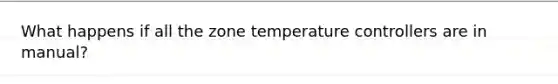 What happens if all the zone temperature controllers are in manual?