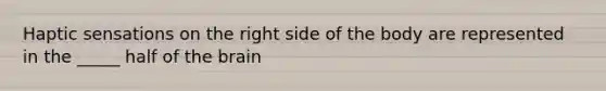 Haptic sensations on the right side of the body are represented in the _____ half of the brain