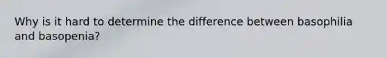 Why is it hard to determine the difference between basophilia and basopenia?