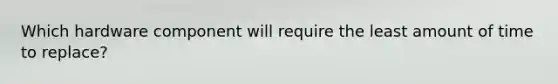 Which hardware component will require the least amount of time to replace?