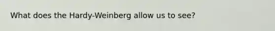 What does the Hardy-Weinberg allow us to see?