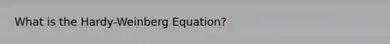 What is the Hardy-Weinberg Equation?