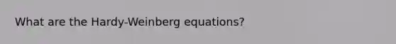 What are the Hardy-Weinberg equations?