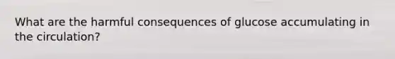 What are the harmful consequences of glucose accumulating in the circulation?