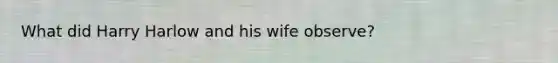 What did Harry Harlow and his wife observe?