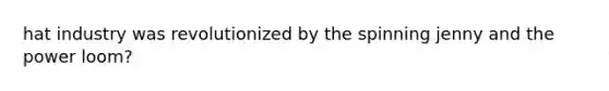 hat industry was revolutionized by the spinning jenny and the power loom?