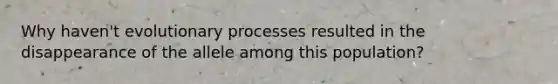 Why haven't evolutionary processes resulted in the disappearance of the allele among this population?