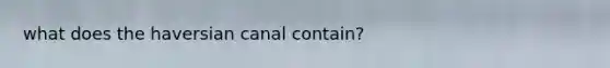 what does the haversian canal contain?