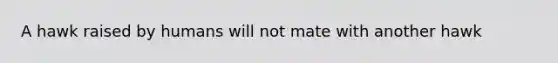A hawk raised by humans will not mate with another hawk