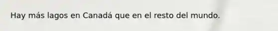 Hay más lagos en Canadá que en el resto del mundo.