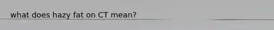 what does hazy fat on CT mean?