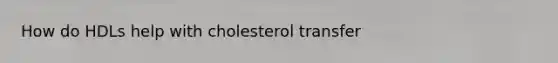 How do HDLs help with cholesterol transfer