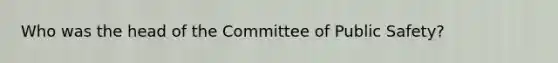 Who was the head of the Committee of Public Safety?