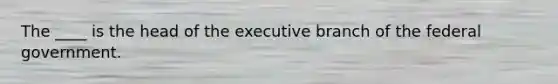 The ____ is the head of the executive branch of the federal government.