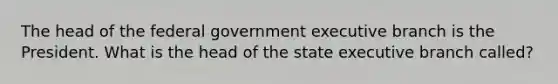 The head of the federal government executive branch is the President. What is the head of the state executive branch called?