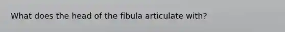 What does the head of the fibula articulate with?