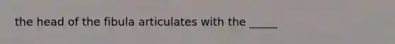 the head of the fibula articulates with the _____