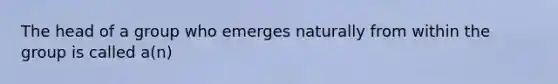 The head of a group who emerges naturally from within the group is called a(n)