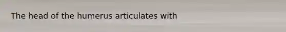 The head of the humerus articulates with