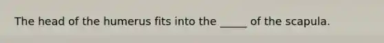 The head of the humerus fits into the _____ of the scapula.
