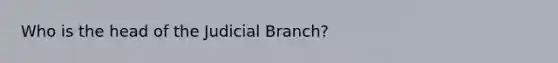 Who is the head of the Judicial Branch?