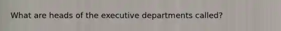 What are heads of the executive departments called?