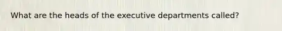 What are the heads of the executive departments called?