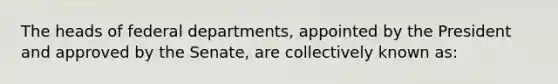 The heads of federal departments, appointed by the President and approved by the Senate, are collectively known as: