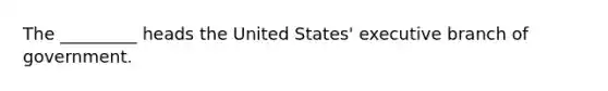 The _________ heads the United States' executive branch of government.