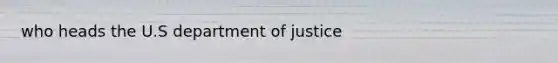 who heads the U.S department of justice