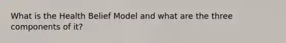 What is the Health Belief Model and what are the three components of it?