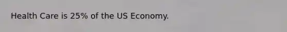 Health Care is 25% of the US Economy.