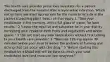 The health care provider prescribes lovastatin for a patient discharged from the hospital after a myocardial infarction. Which instructions are most appropriate for the nurse to include in the patient's teaching plan? Select all that apply. 1 "Take your medication in the morning, with a full glass of water, for best results." 2 "Lower the total fat and saturated fat in your diet by increasing your intake of fresh fruits and vegetables and whole grains." 3 "Do not start any new medications without first talking to your health care provider." 4 "Take one 325-mg aspirin 30 minutes before your dose to lessen the problem of flushing and itching that can occur with this drug." 5 "Before starting this medication a blood test will be done to check your total cholesterol level and measure liver enzymes."