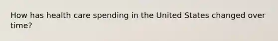 How has health care spending in the United States changed over time?