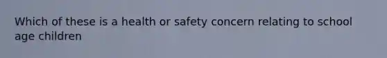 Which of these is a health or safety concern relating to school age children