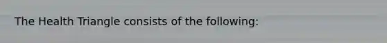 The Health Triangle consists of the following: