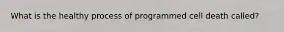 What is the healthy process of programmed cell death called?