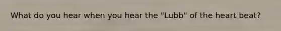 What do you hear when you hear the "Lubb" of the heart beat?