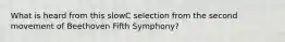 What is heard from this slowC selection from the second movement of Beethoven Fifth Symphony?